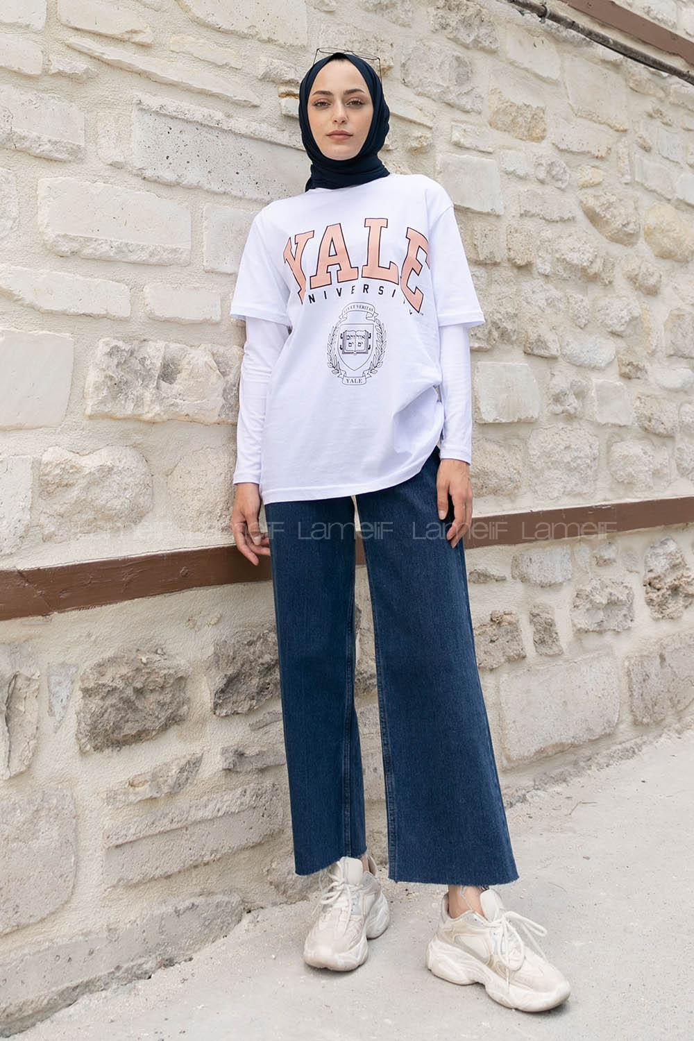 White Crew Neck Short Arm Cotton Printed T-shirt