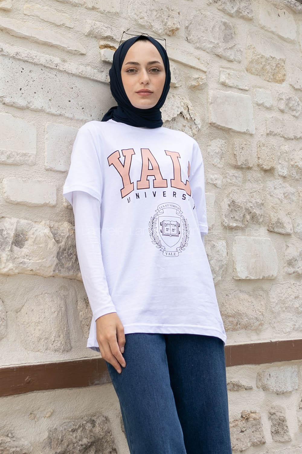 White Crew Neck Short Arm Cotton Printed T-shirt