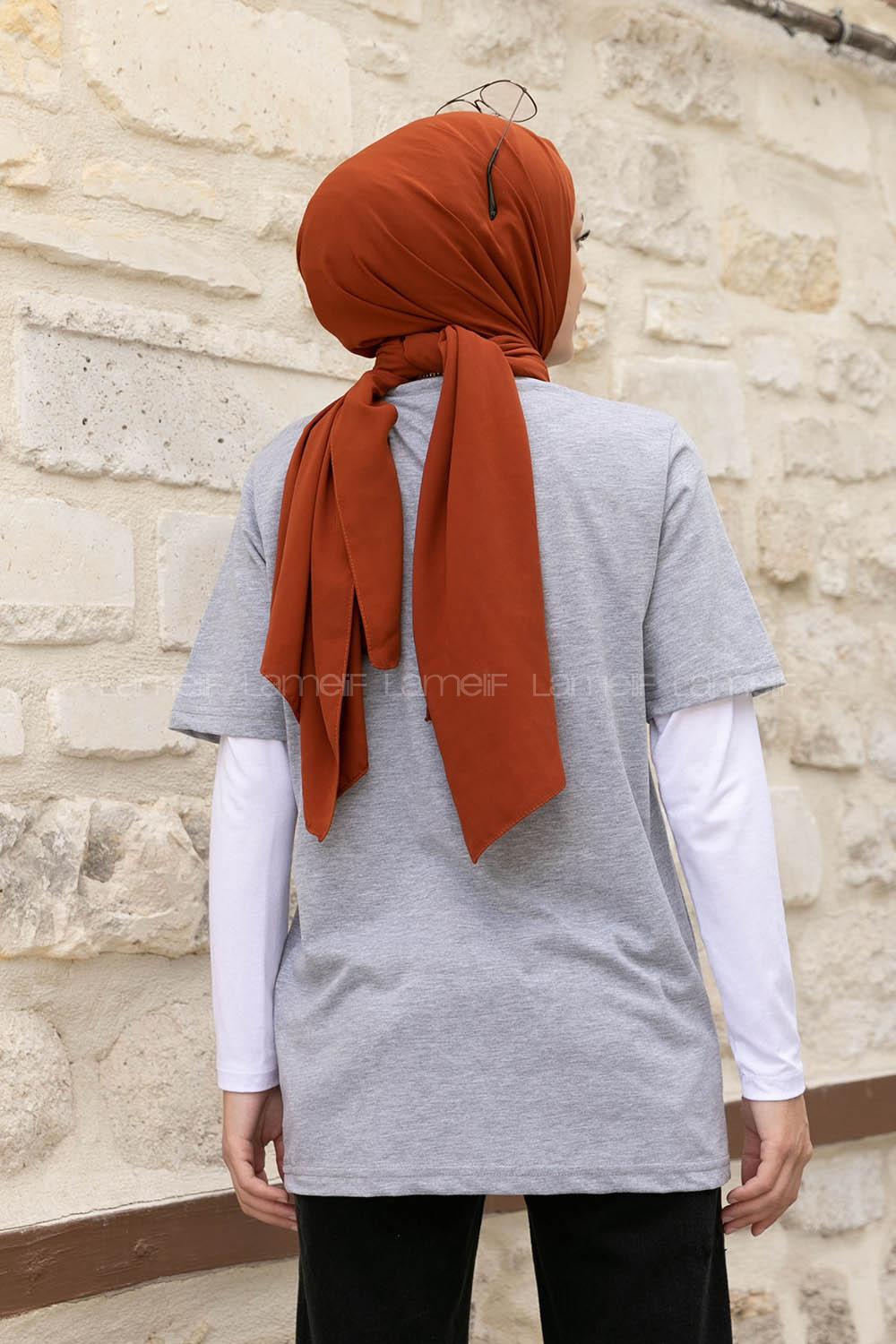 Gray Crew Neck Short Arm Cotton Printed T-shirt