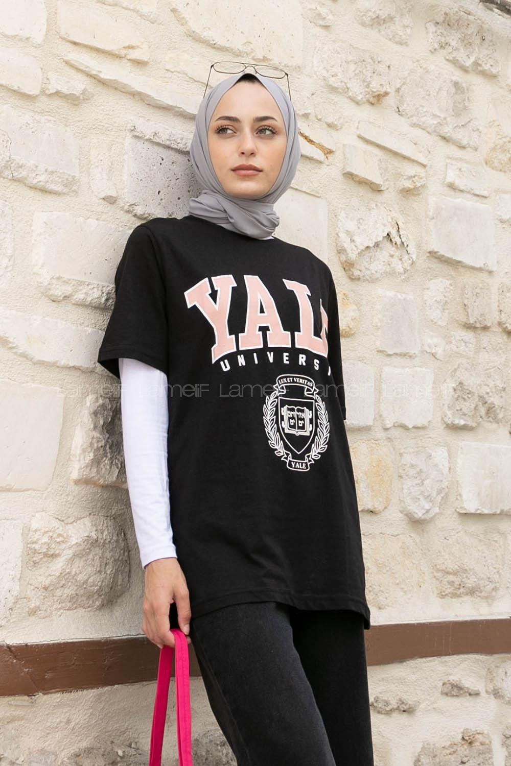 Black Crew Neck Short Arm Cotton Printed T-shirt