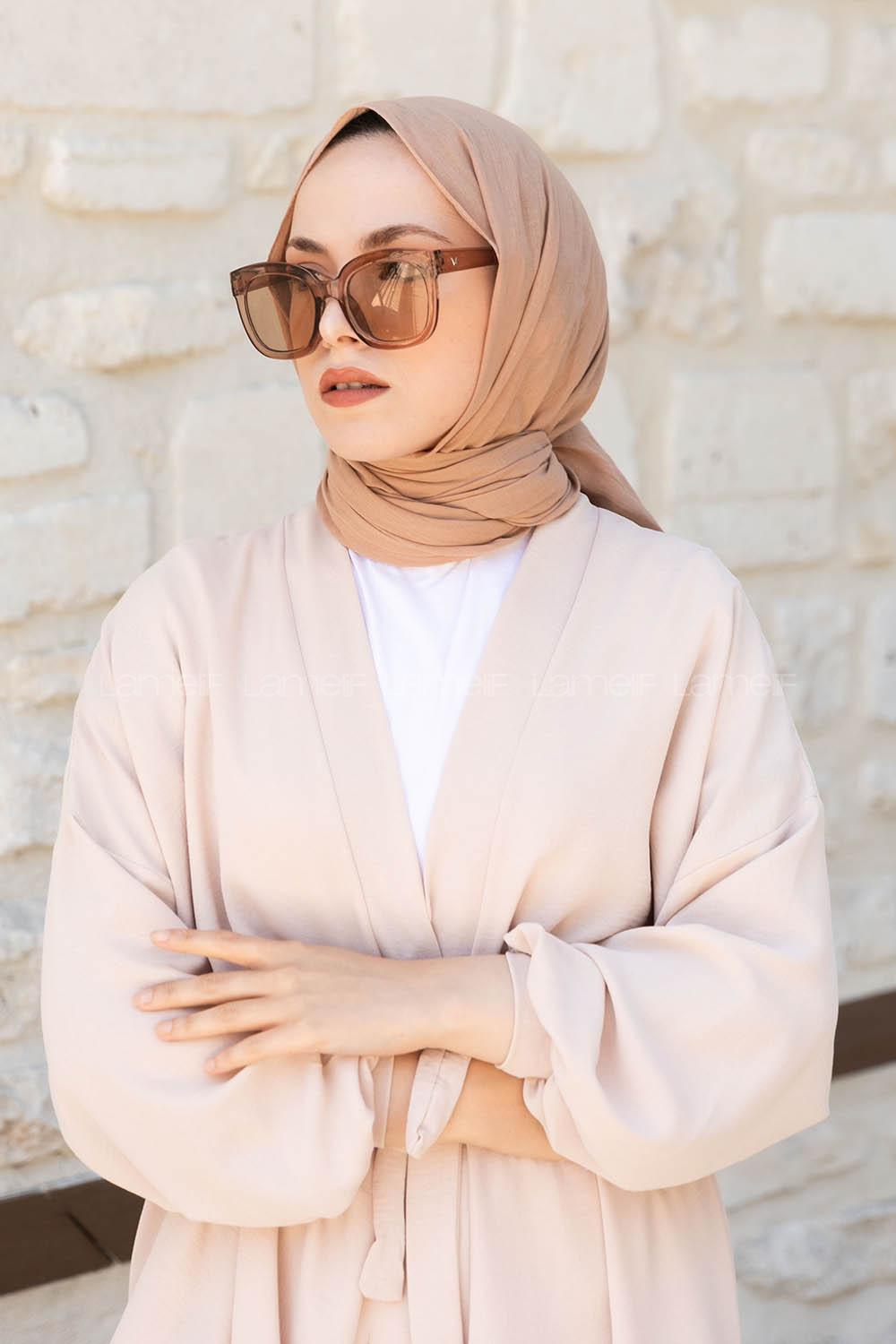 Lamelif Camel Pamuk Vual Şal