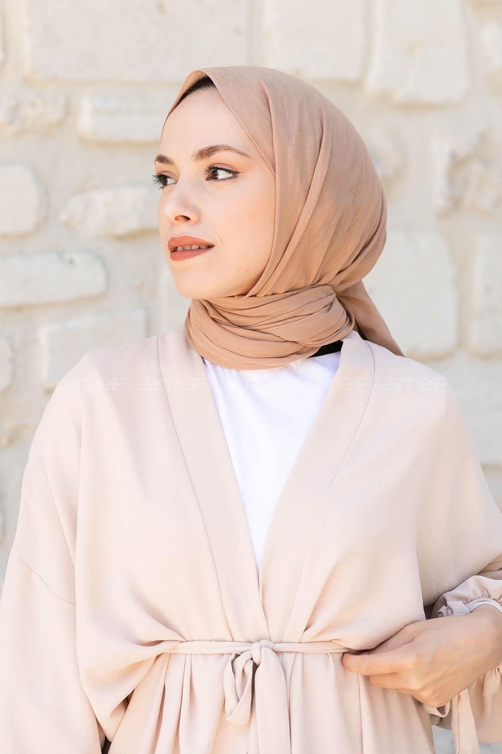 Lamelif Camel Pamuk Vual Şal