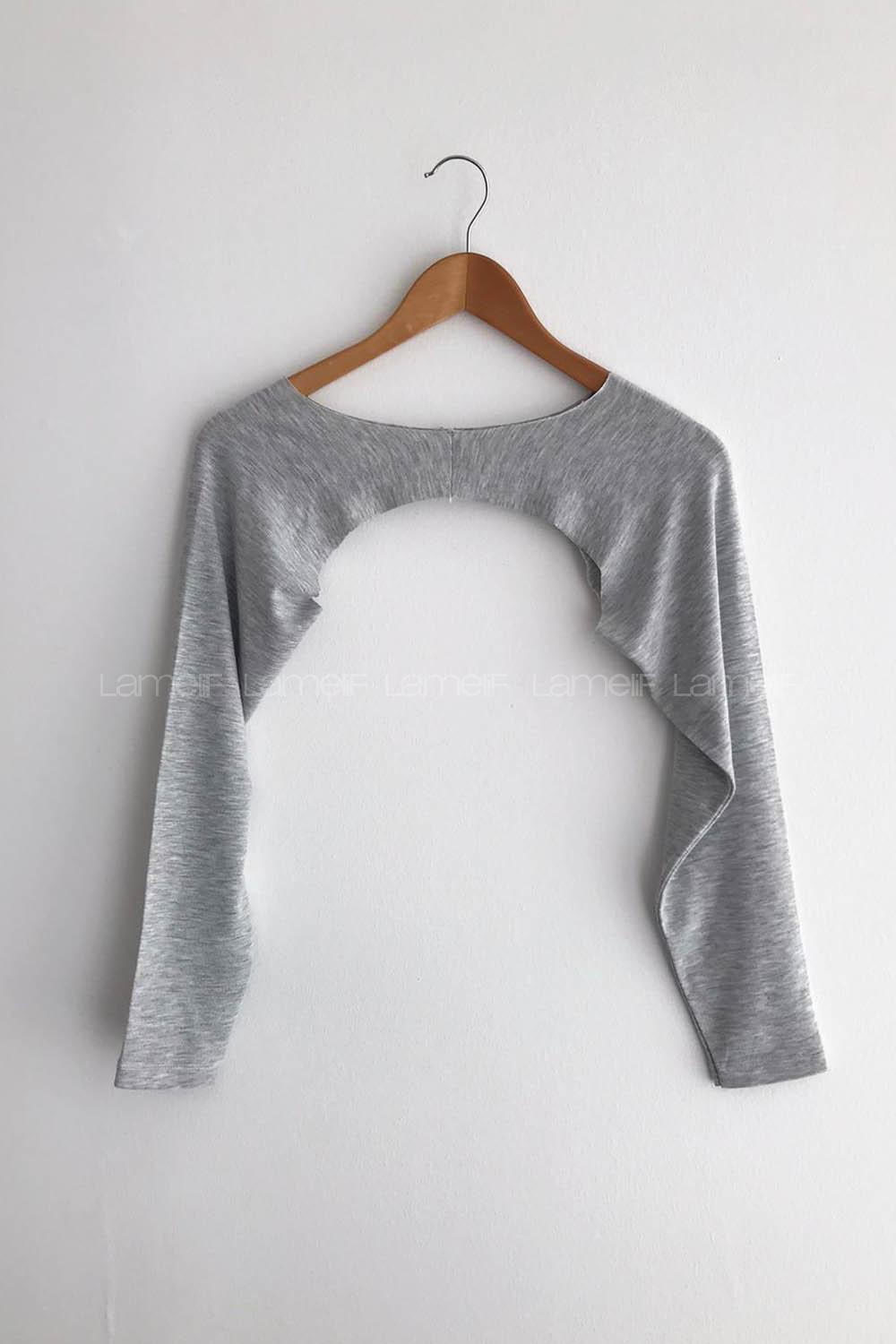 Light Grey Medium Crew Neck Long Arm Unprinted Oversleeve