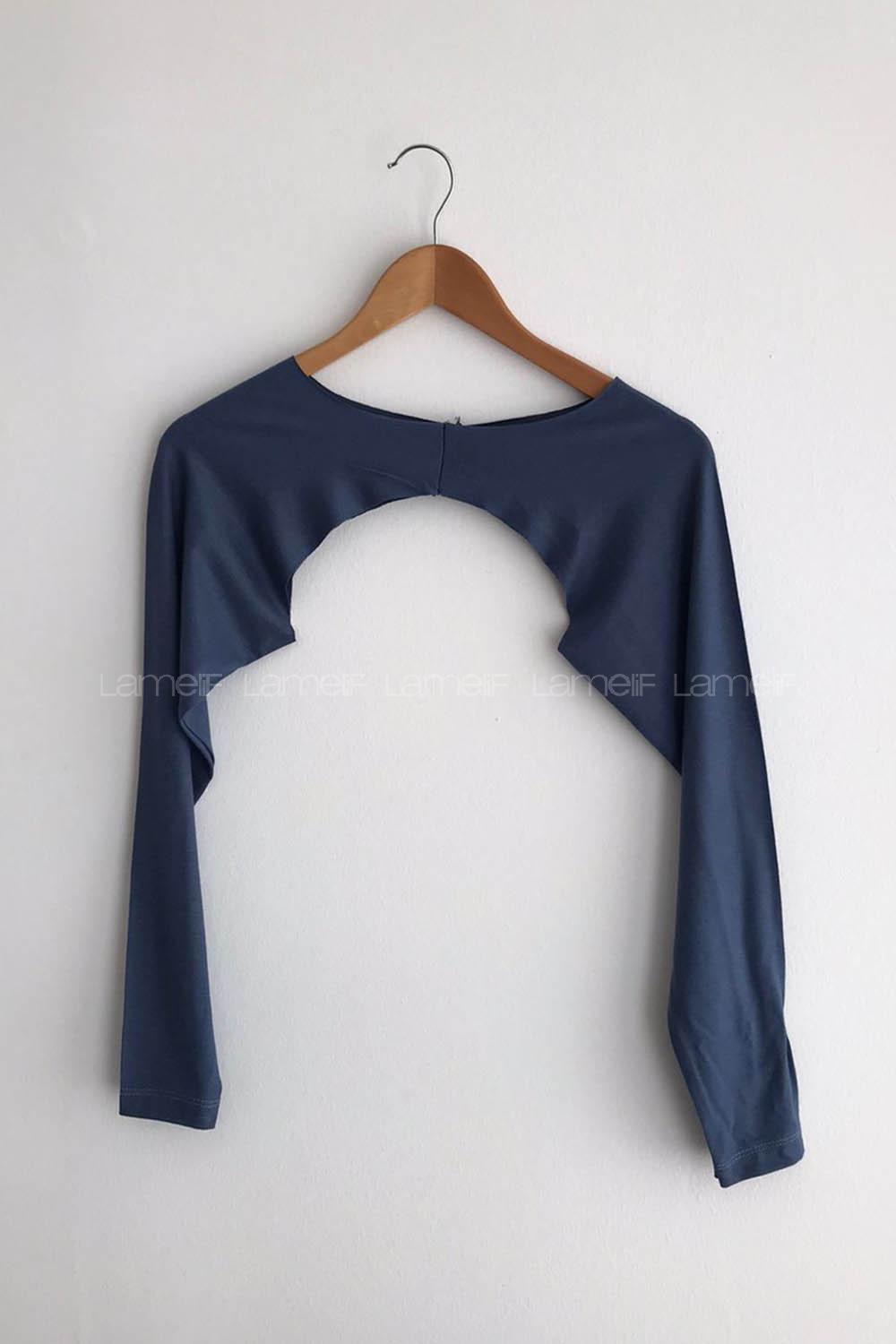 Navy Blue Medium Crew Neck Long Arm Unprinted Oversleeve