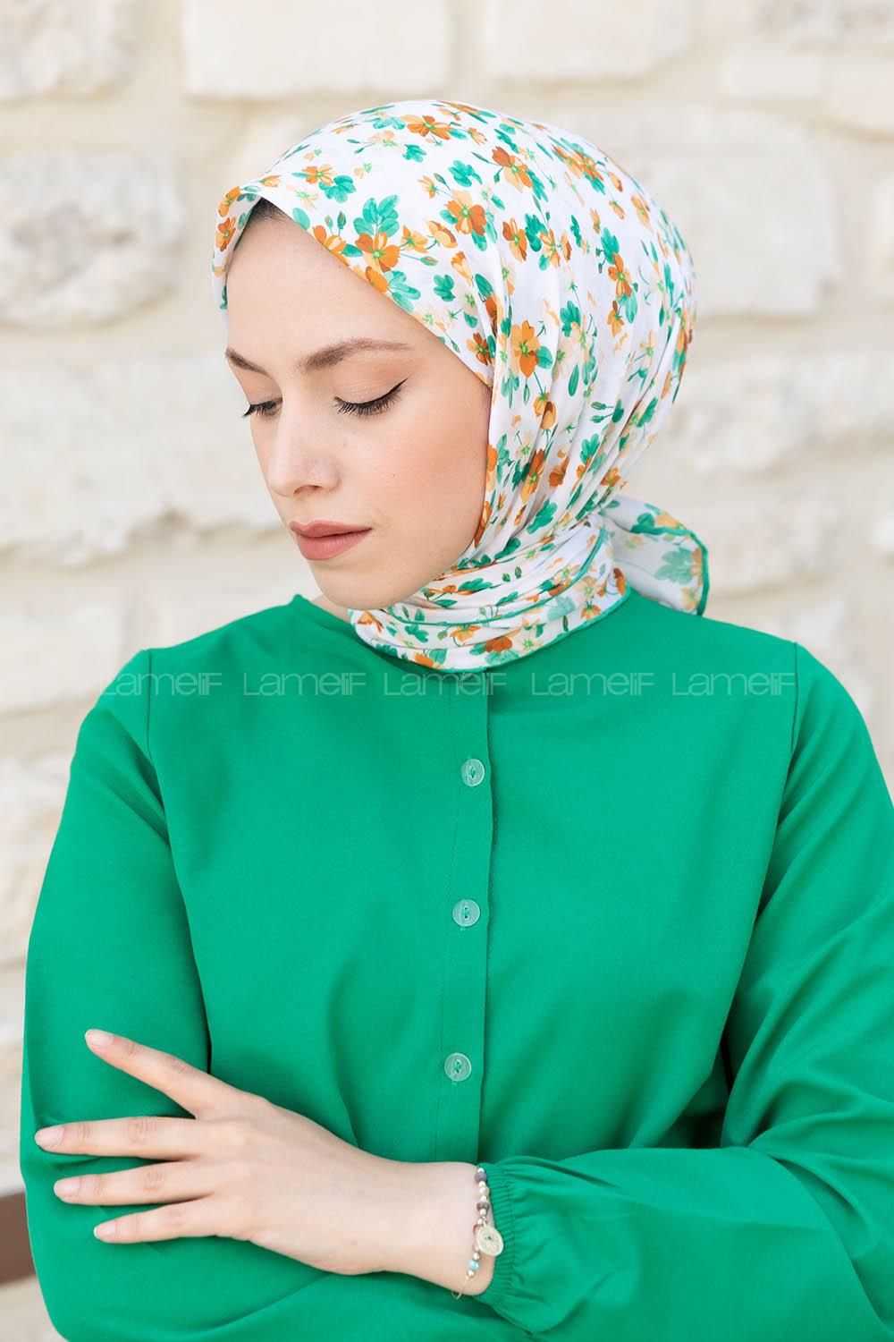 Mint Green Cotton Fabric Straight Shawl