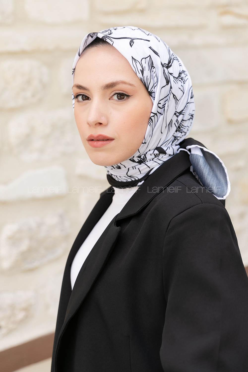 Off White Cotton Fabric Straight Shawl