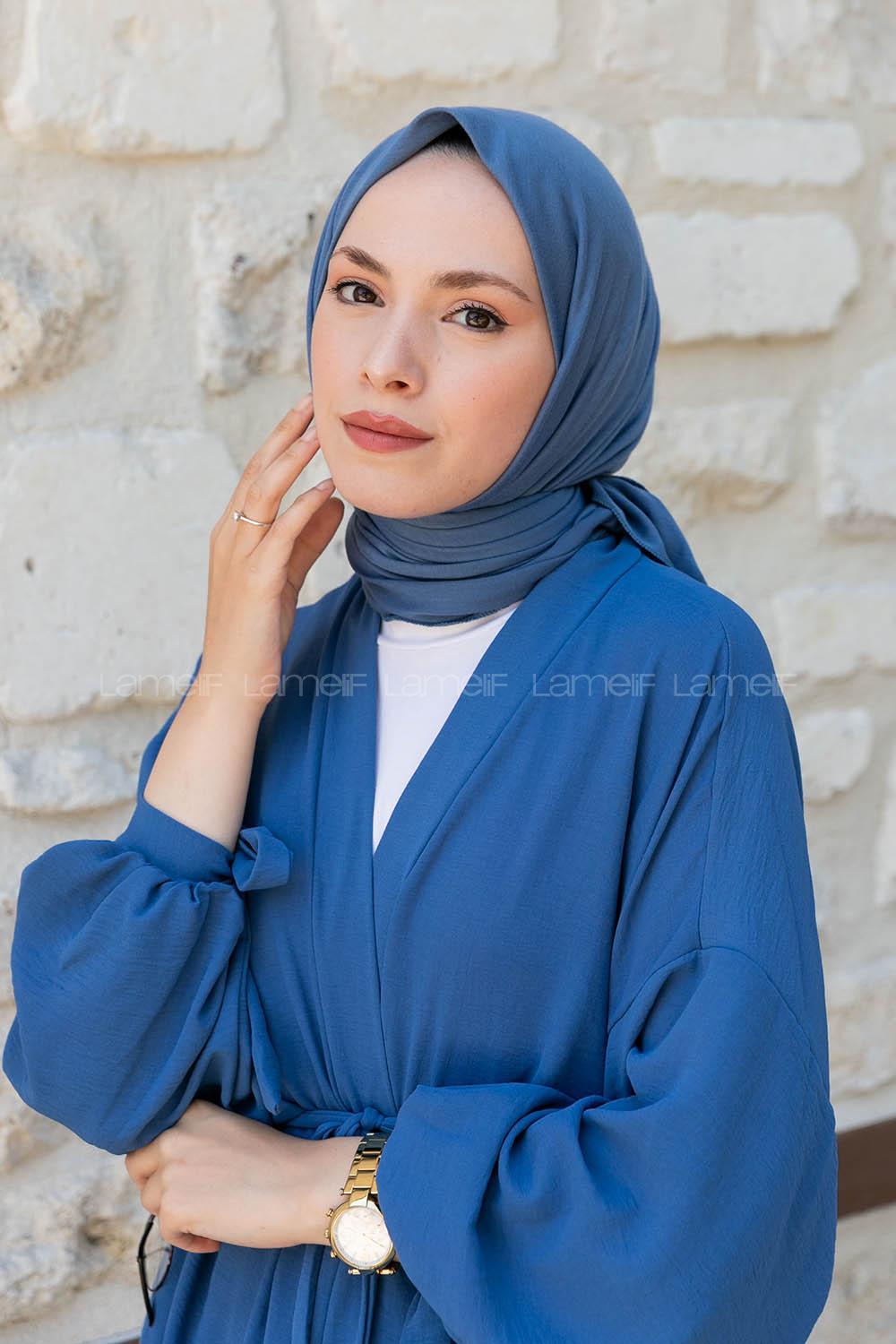 Denim Blue Combed Fabric Straight Scarf