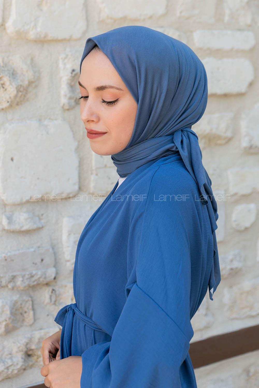 Denim Blue Combed Fabric Straight Scarf