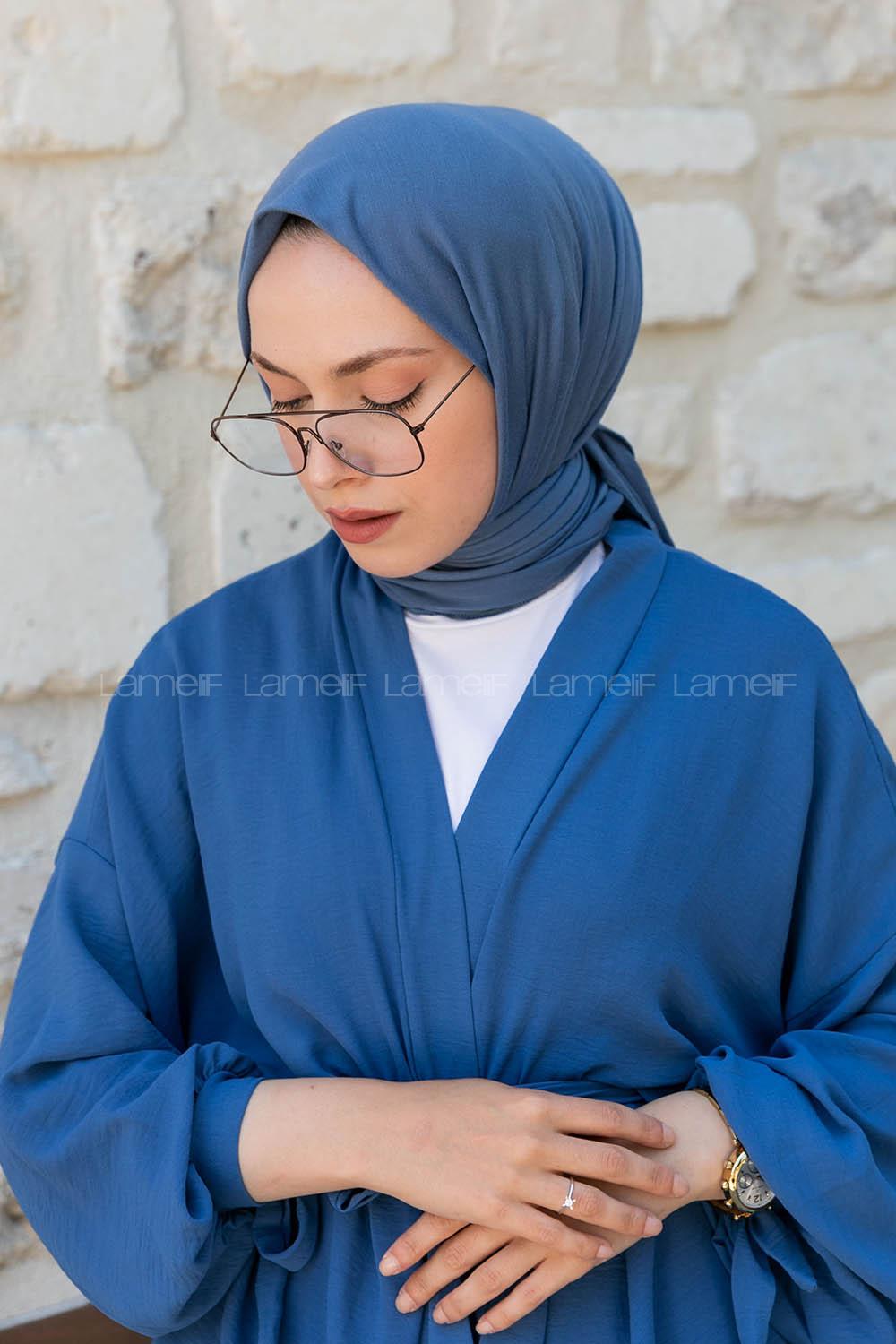 Denim Blue Combed Fabric Straight Scarf