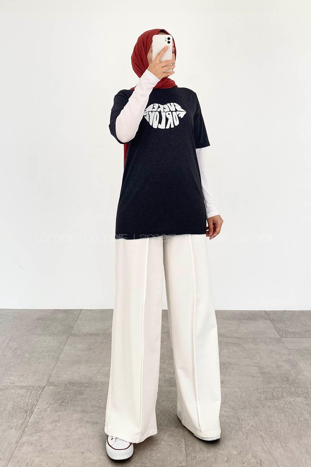 Anthracite Crew Neck Short Arm Cotton Printed T-shirt