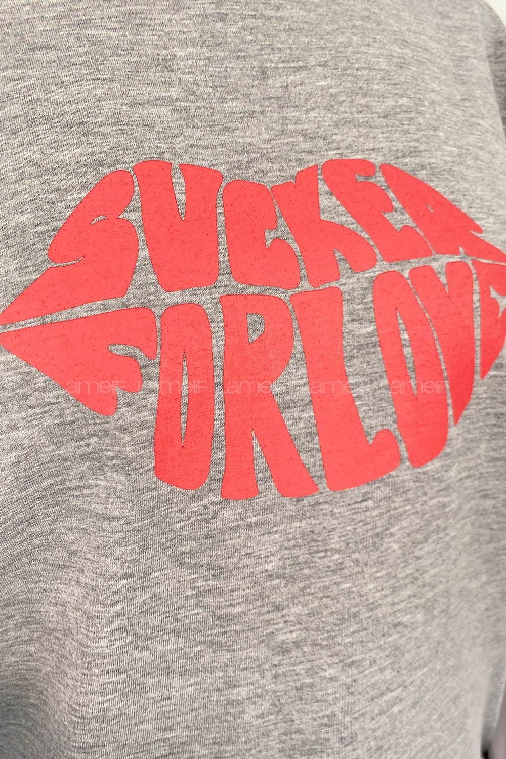 Gray Crew Neck Short Arm Cotton Printed T-shirt