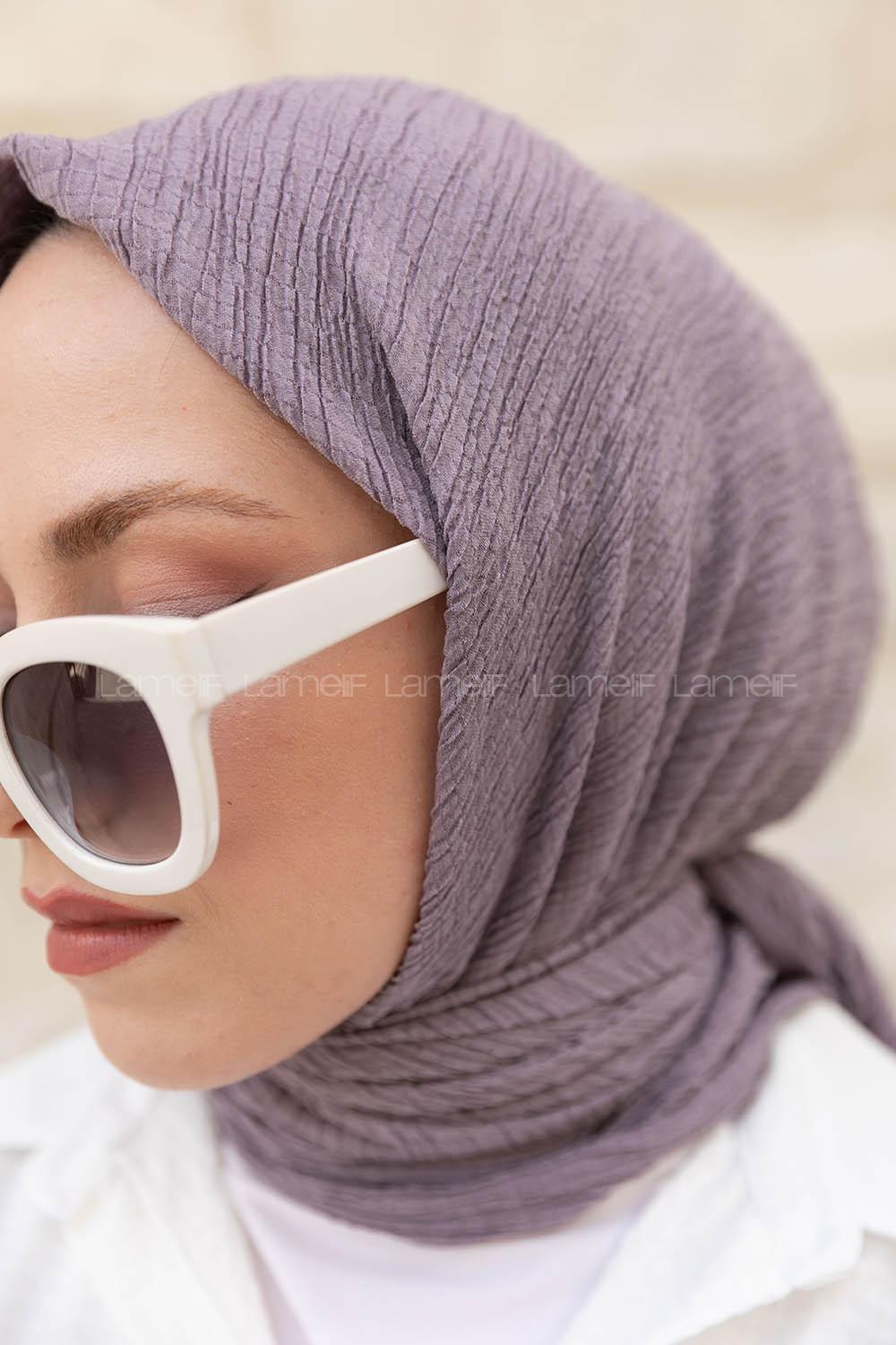 Lilac Crepe Fabric Straight Scarf