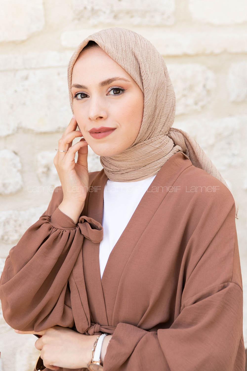 Stone Crepe Fabric Straight Scarf