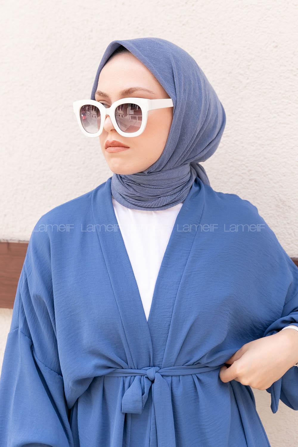 Modalamelif Pano Pamuk Eşarp İndigo