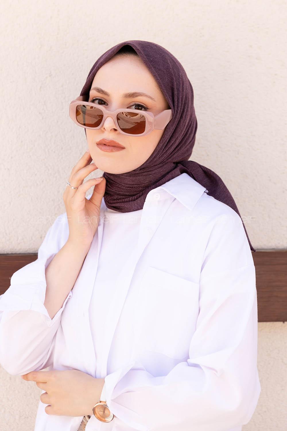 Modalamelif Pano Pamuk Eşarp Mürdüm