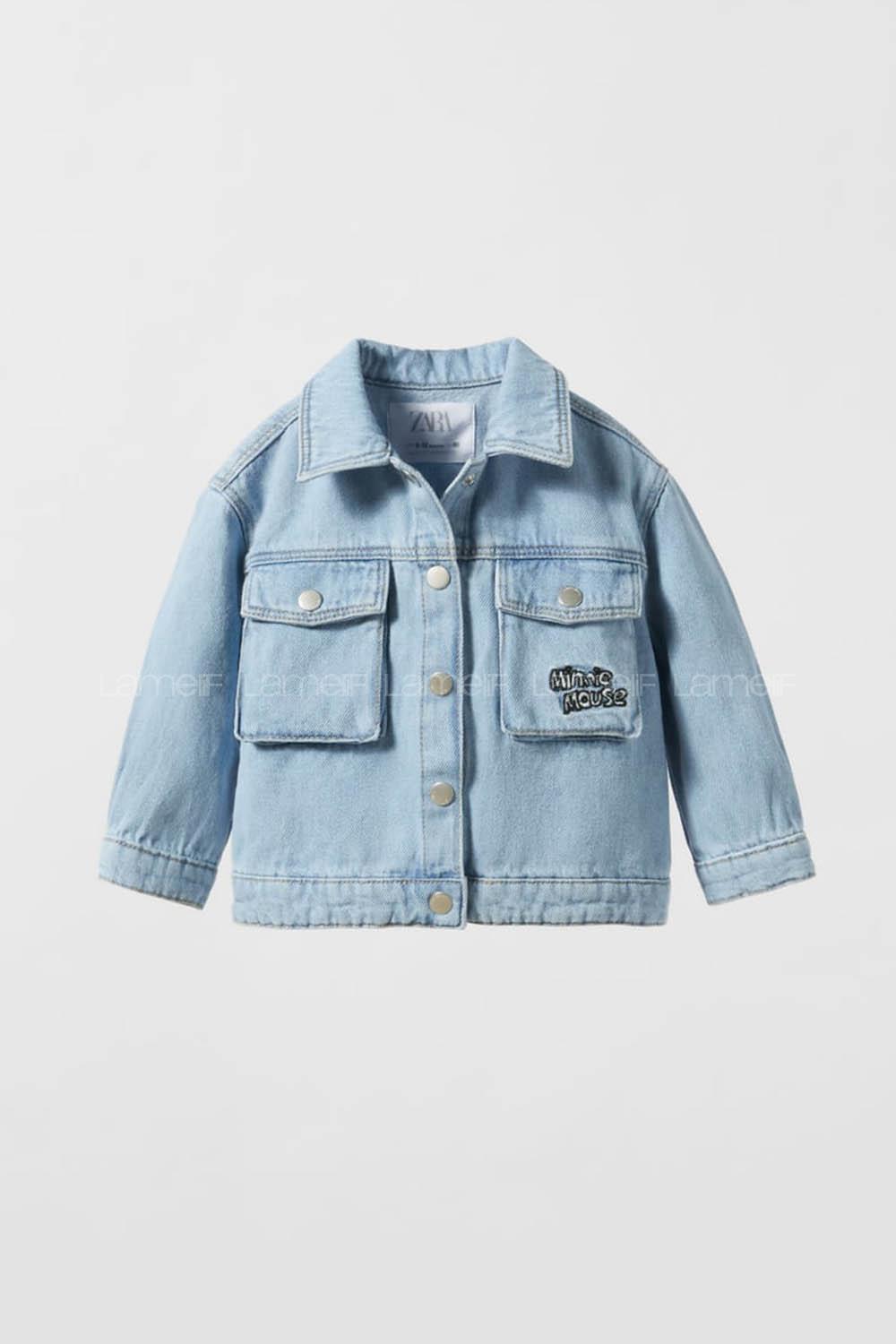Denim Blue Shirt Collar Long Arm Denim Jacket