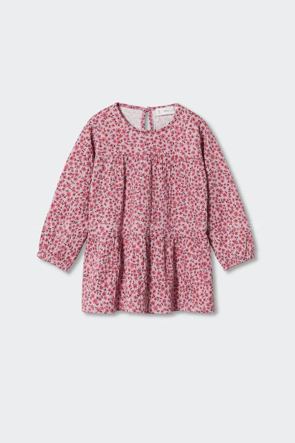 Rose Crew Neck Cotton Printed Dresess