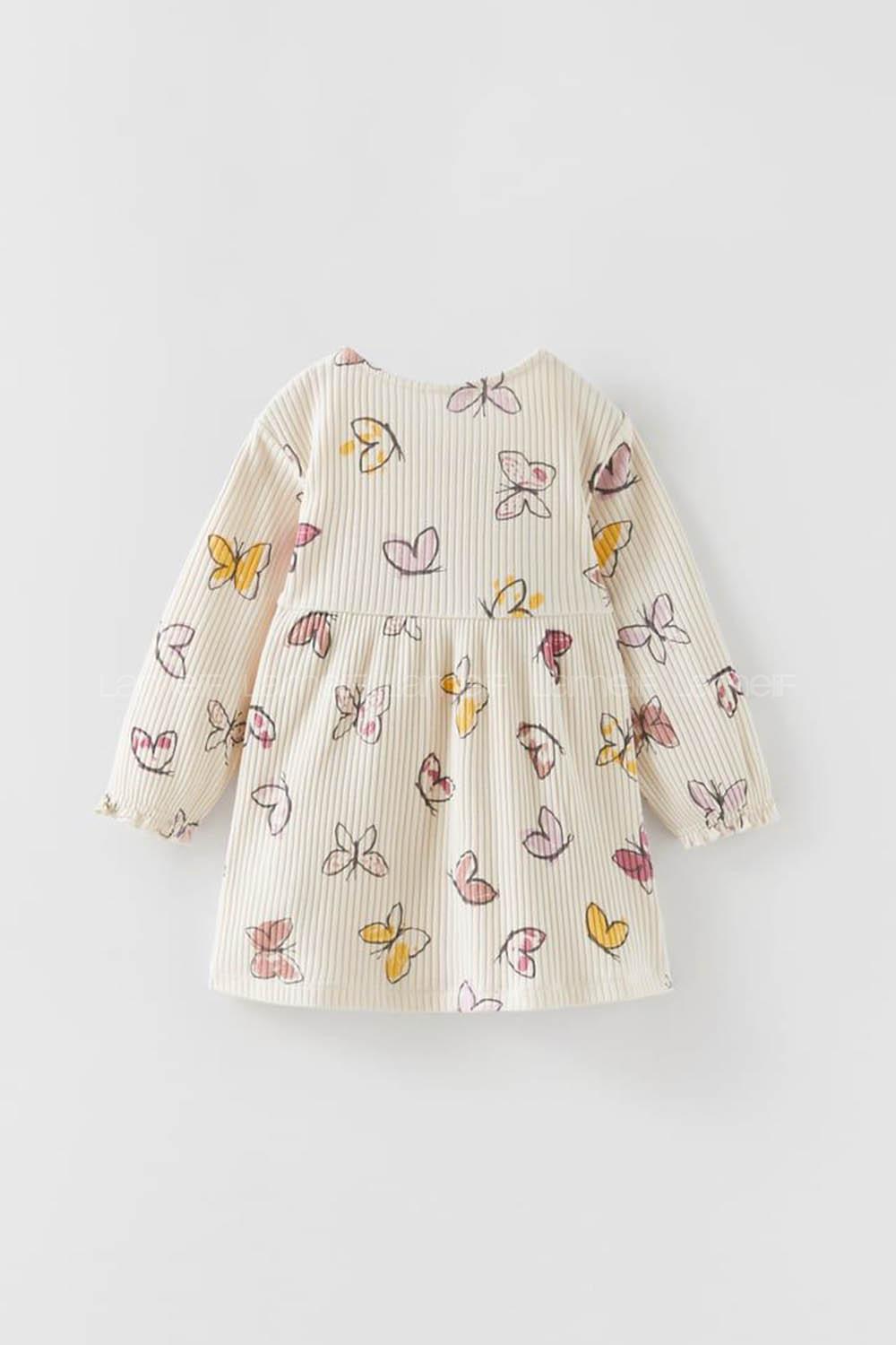 Cream Crew Neck Cotton Fabric Printed Dresess