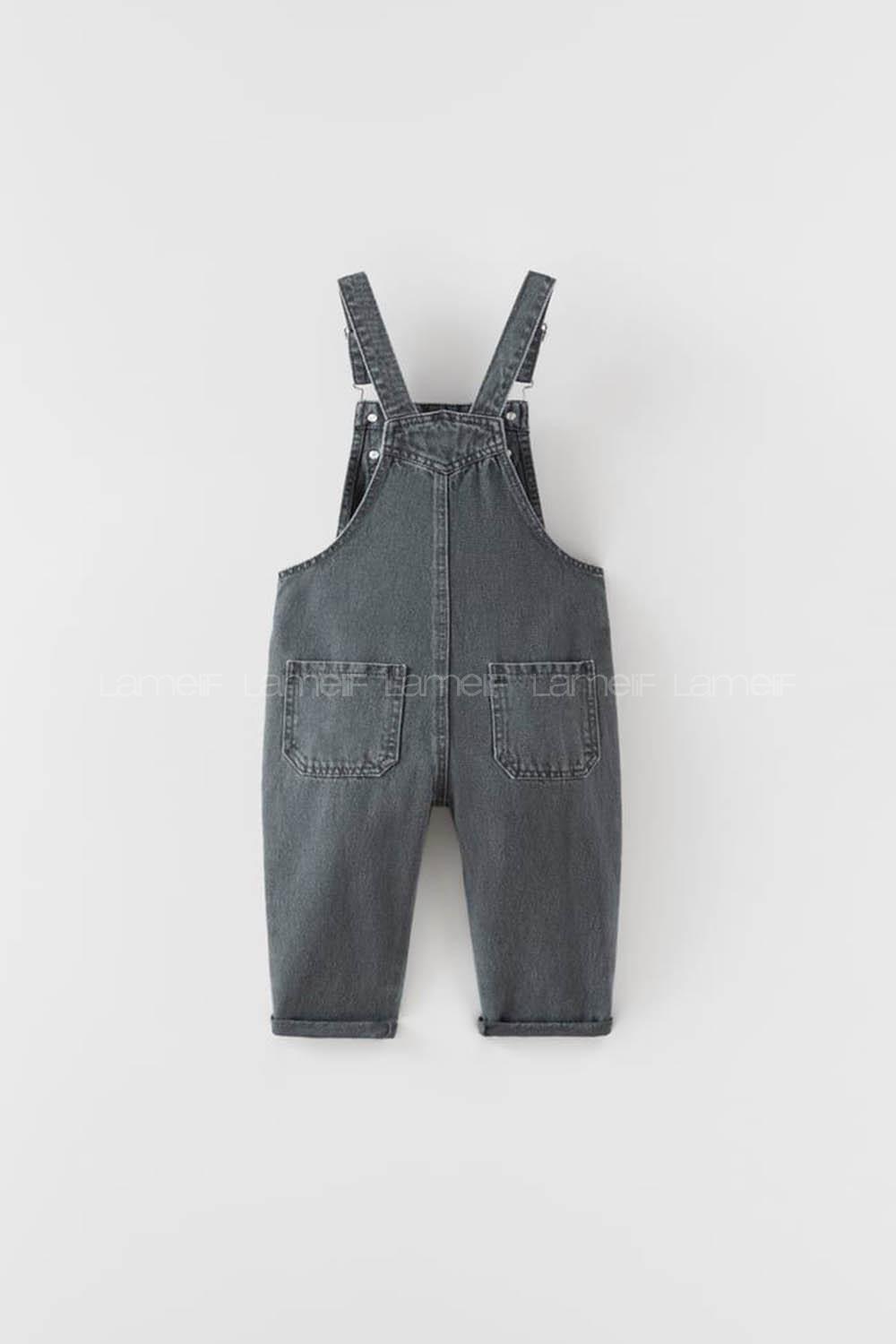 Smoked Normal Neck Denim Unprinted Overalls