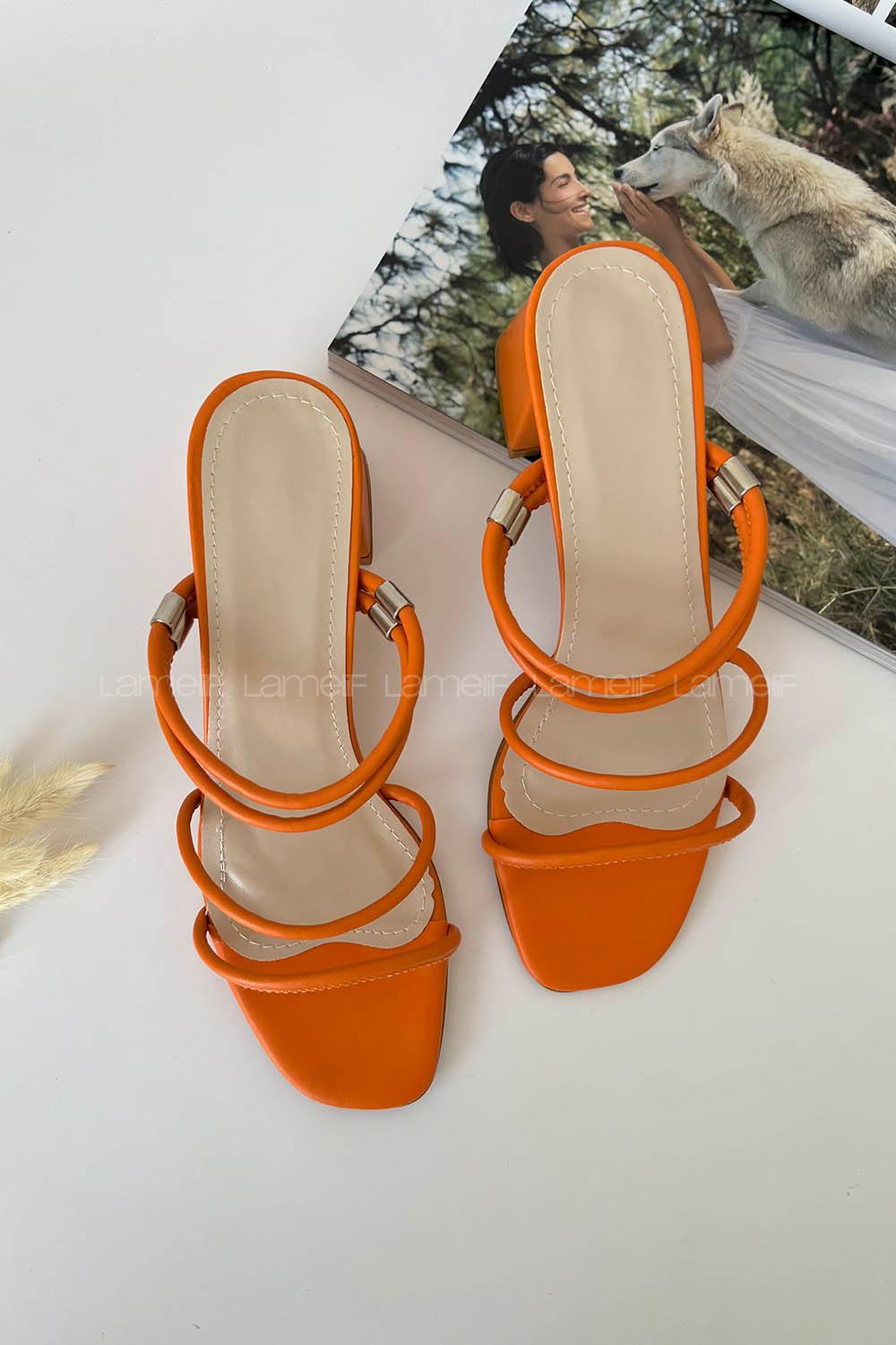 Orange Heeled Shoes