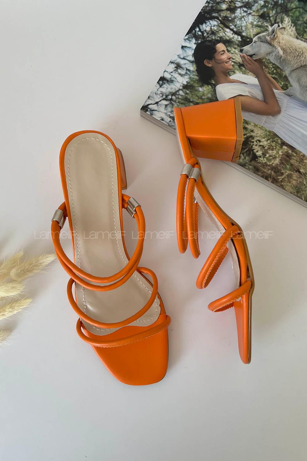 Orange Heeled Shoes