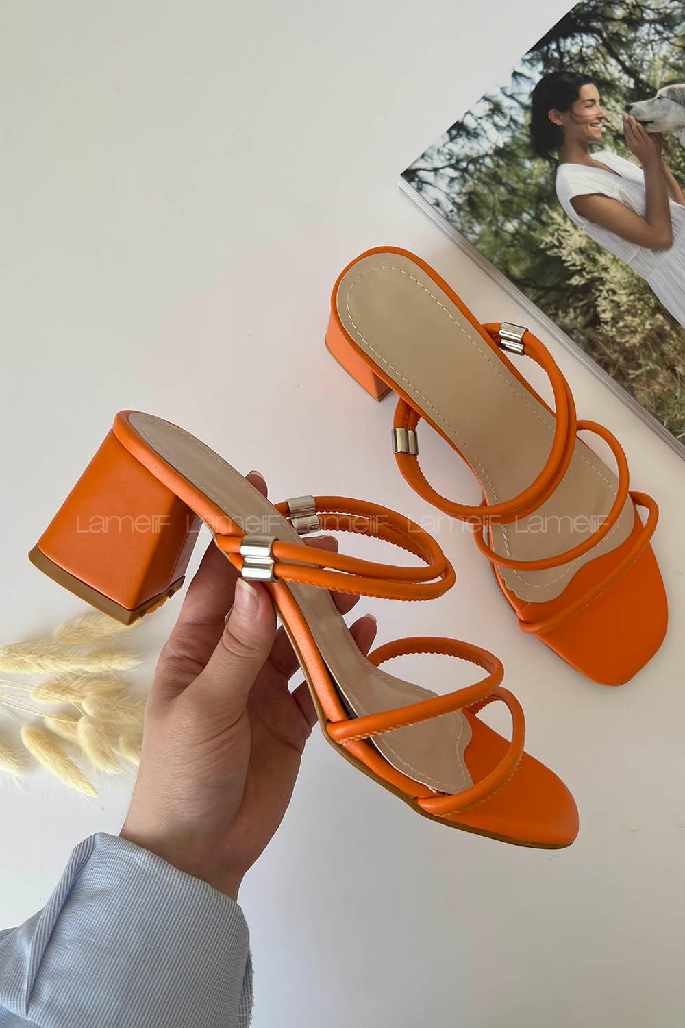 Orange Heeled Shoes