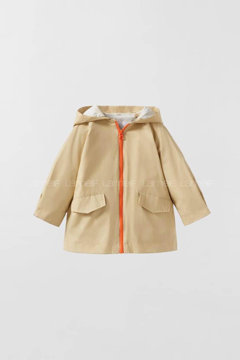 Brown With Milk Long Arm Without Accessories Parachute Fabric Trench Coat