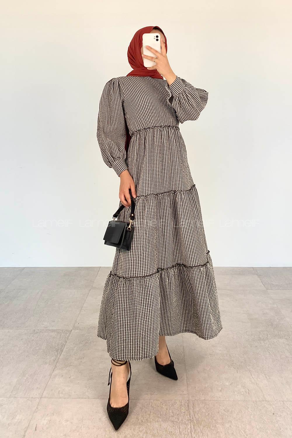 Black Crew Neck Cotton Printed Dresess