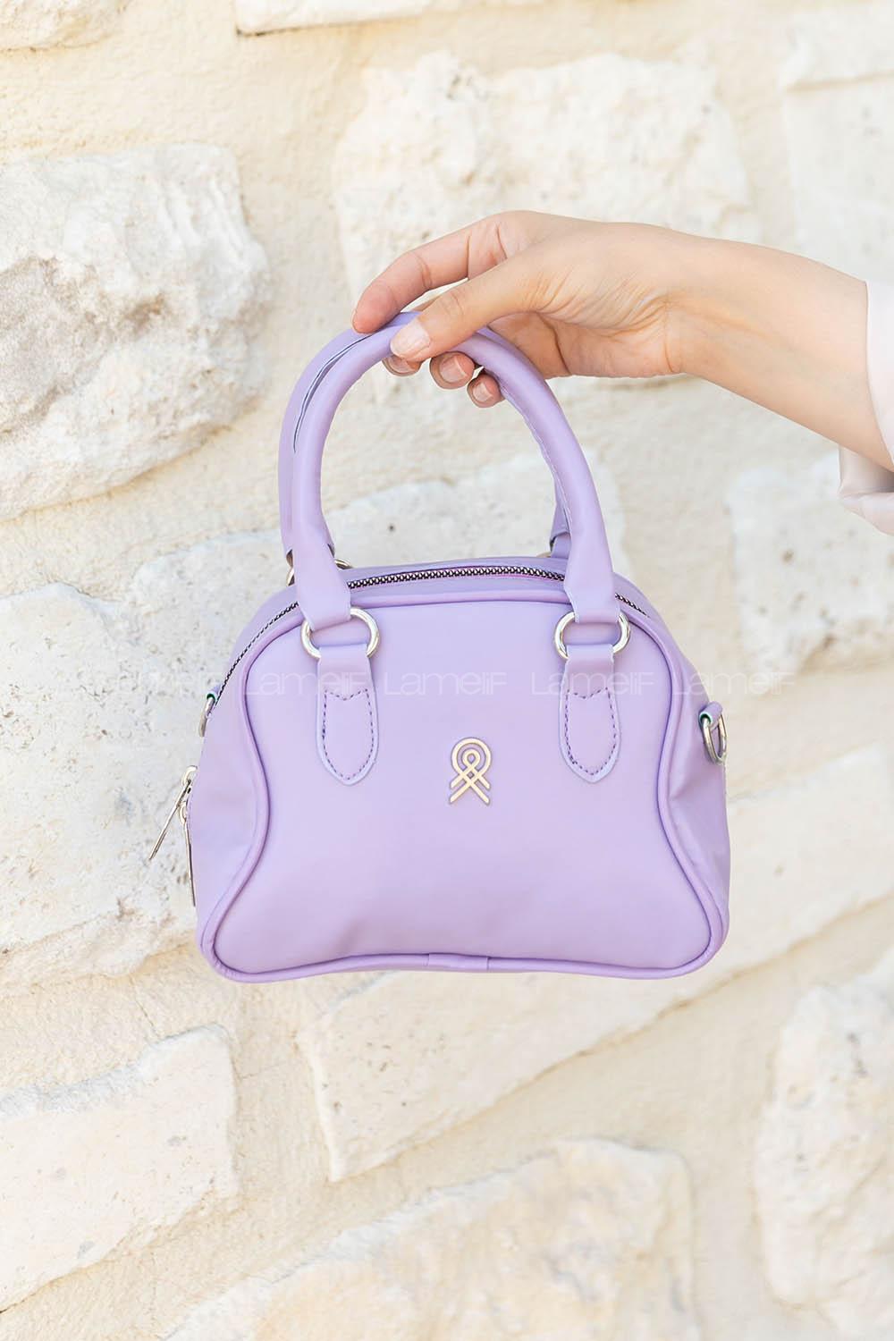 Lilac Buckle Skin Hand Bag Bag