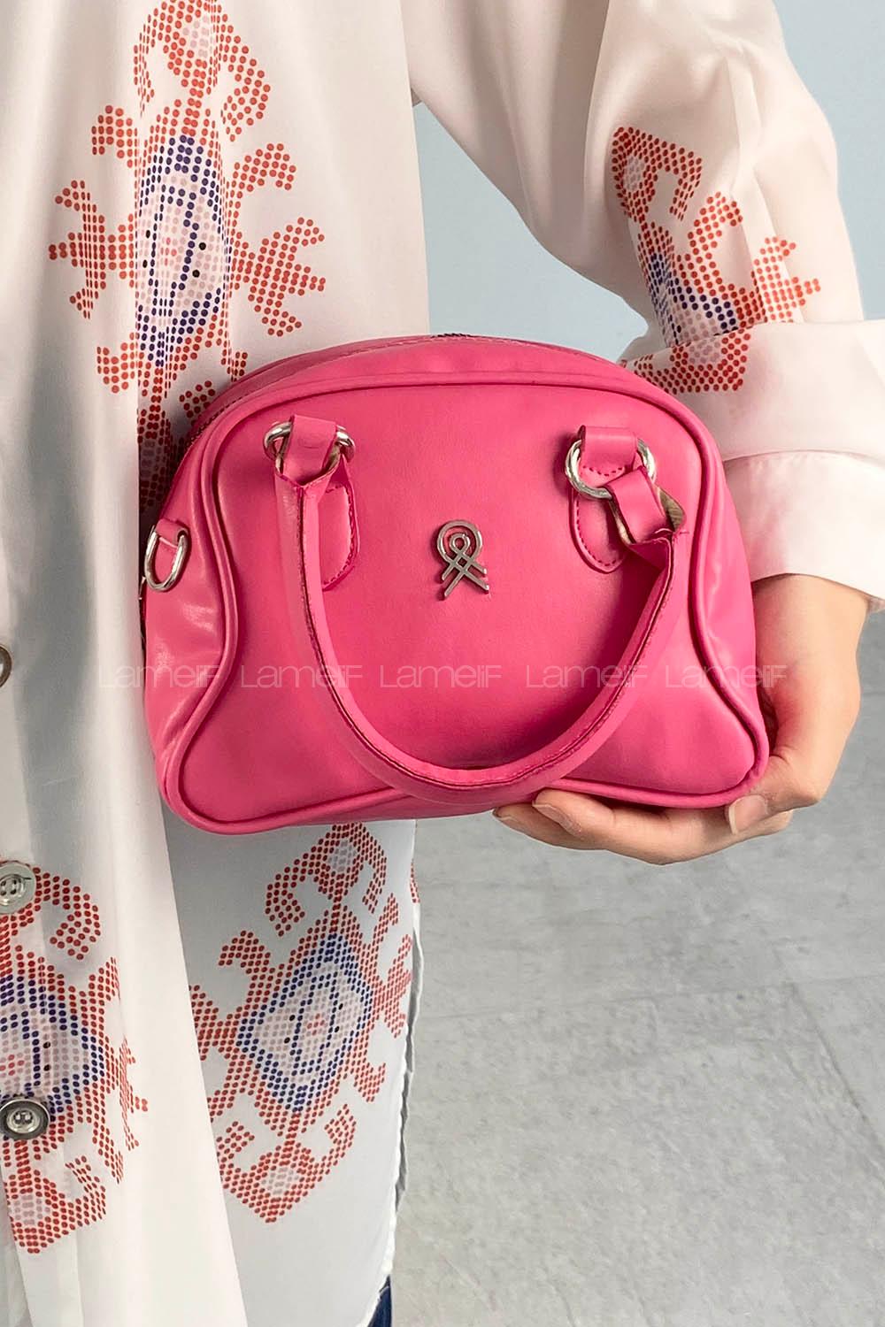 Pink Buckle Skin Hand Bag Bag