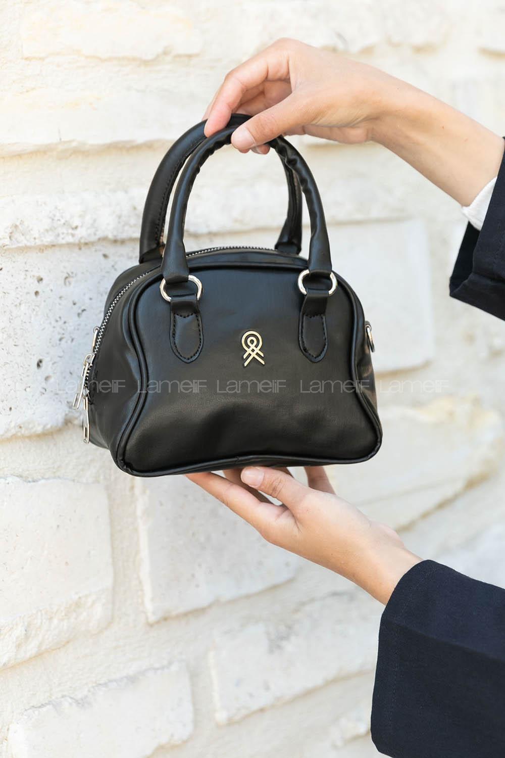 Black Buckle Skin Hand Bag Bag