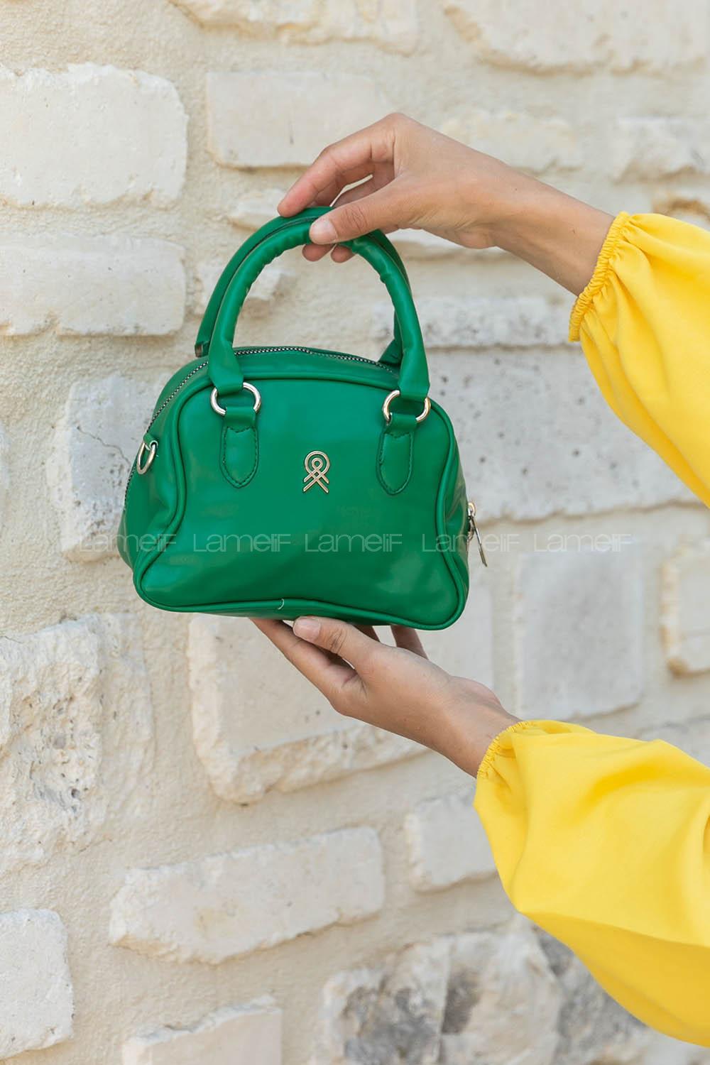 Green Buckle Skin Hand Bag Bag