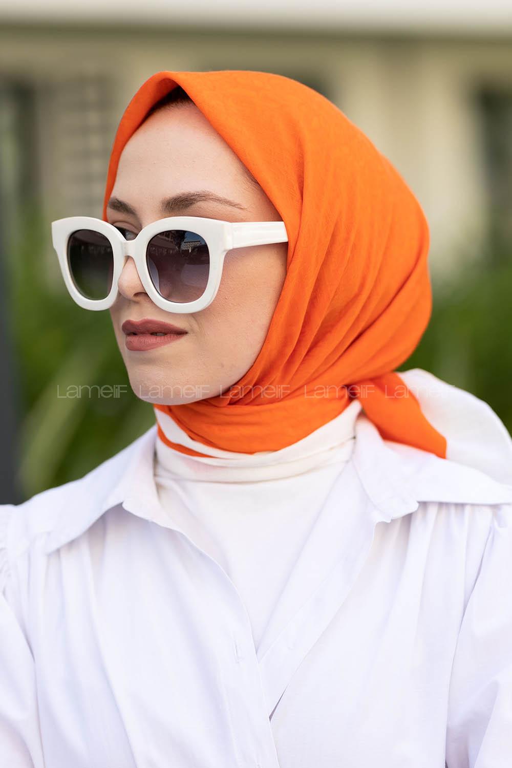 Coral Wool Printed Scarf