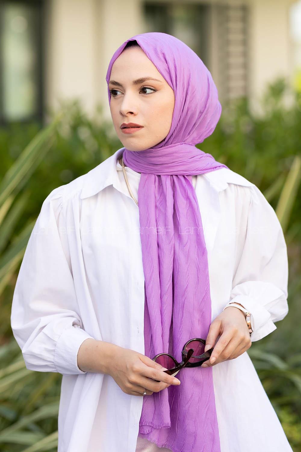 Lavender Cotton Fabric Straight Shawl