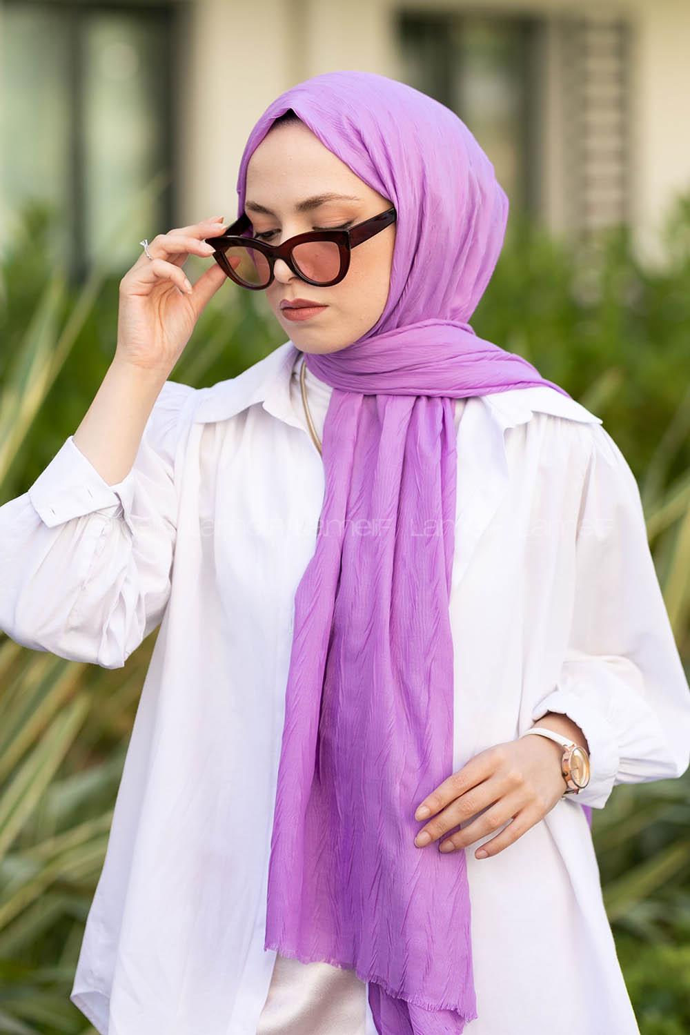 Lavender Cotton Fabric Straight Shawl