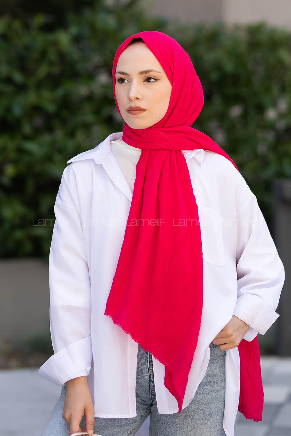 Pink Cotton Fabric Straight Shawl