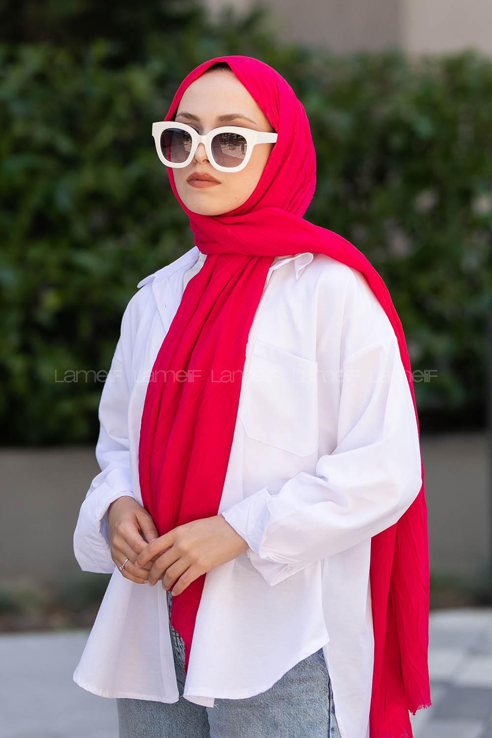 Pink Cotton Fabric Straight Shawl