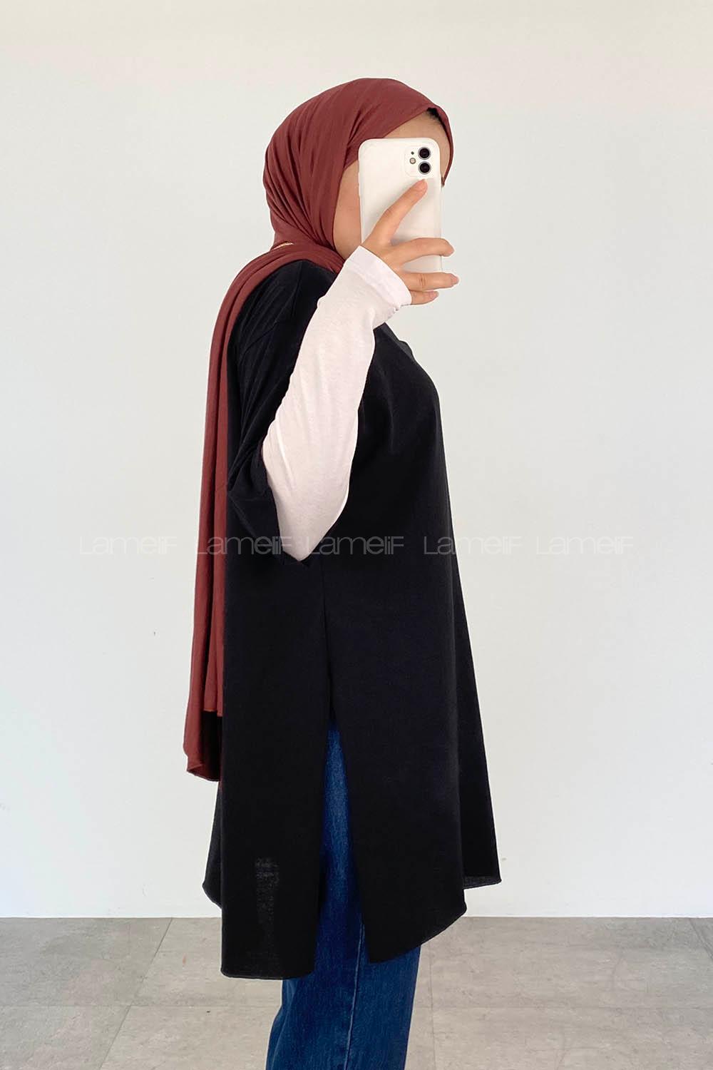 Black Crew Neck Half Arm Arm Cotton Unprinted T-shirt