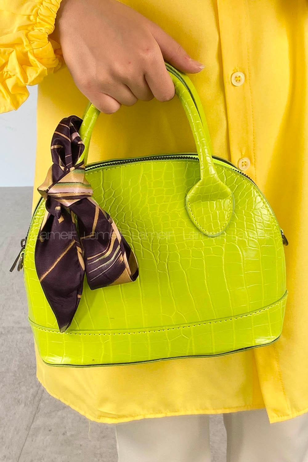 Pistachio Green With Suspenders Skin Hand Bag Bag