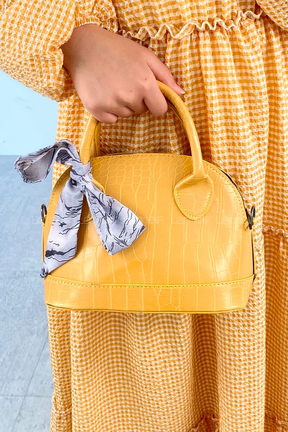 Ocher With Suspenders Skin Hand Bag Bag