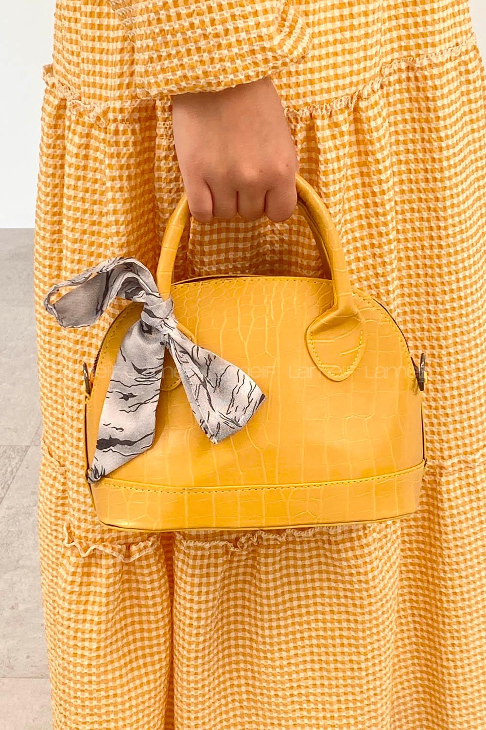 Ocher With Suspenders Skin Hand Bag Bag