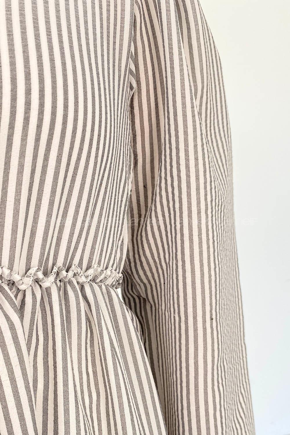 Grey-white Crew Neck Cotton Printed Dresess