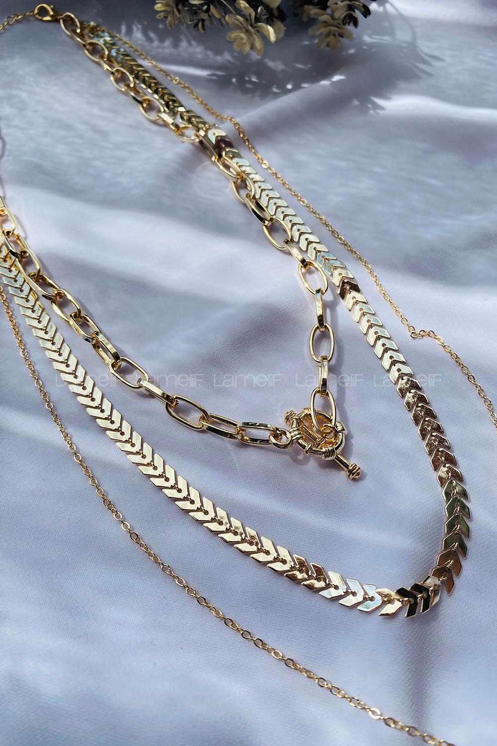 Gold Gold Straight Necklace