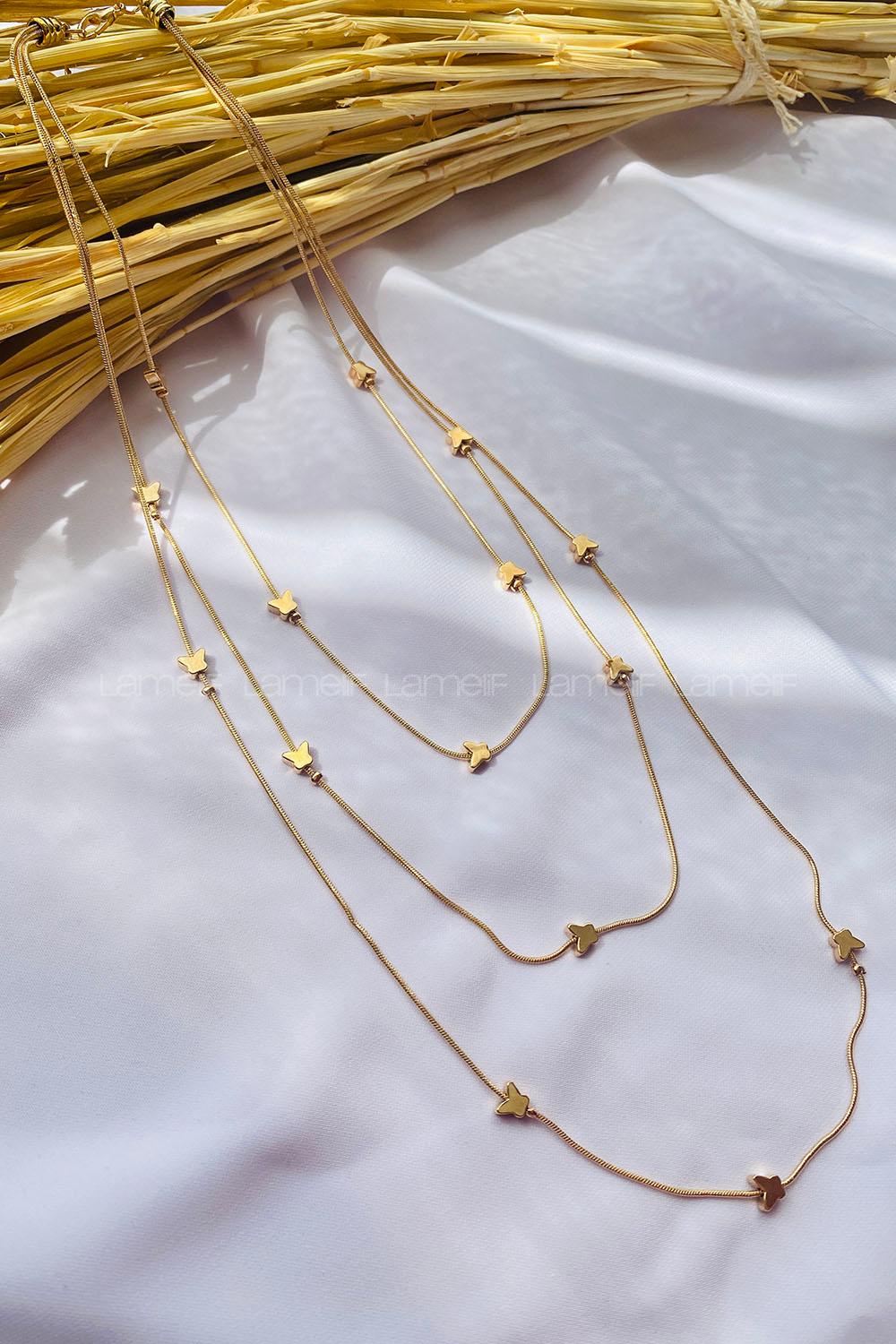 Gold Gold Straight Necklace