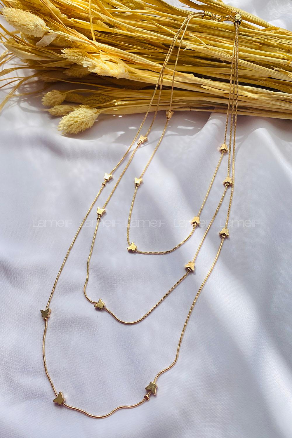 Gold Gold Straight Necklace