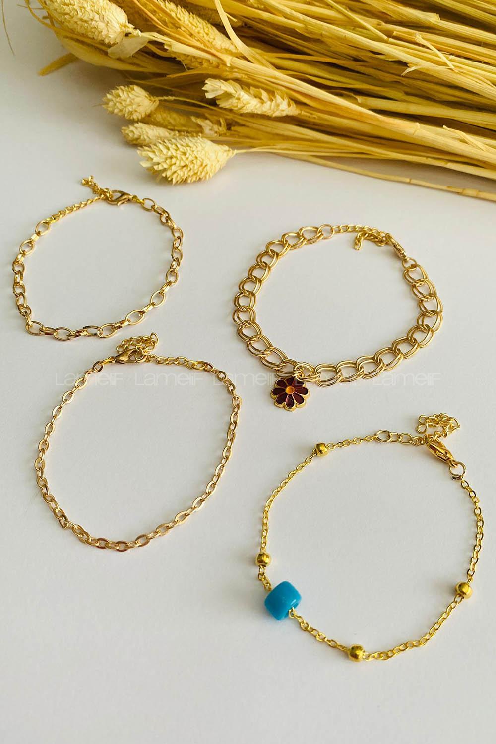 Gold-9 Belted Gold Straight Wristband