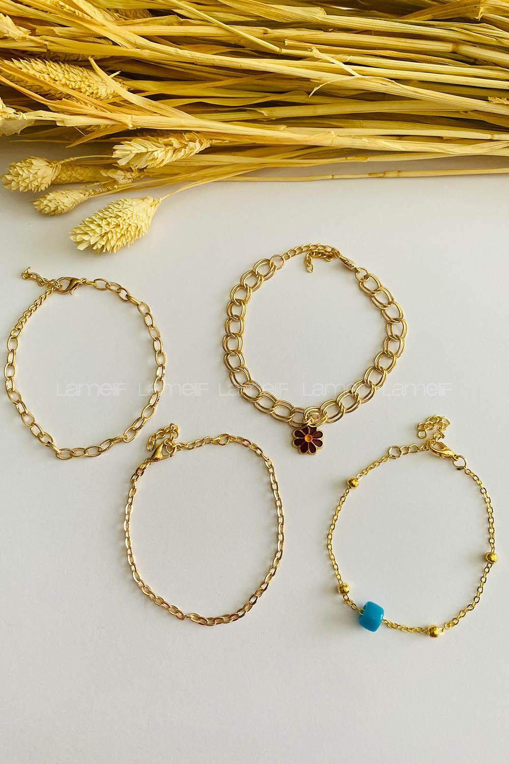 Gold-9 Belted Gold Straight Wristband