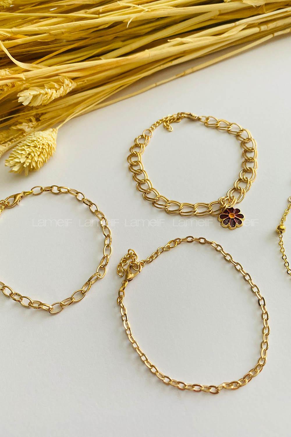 Gold-9 Belted Gold Straight Wristband