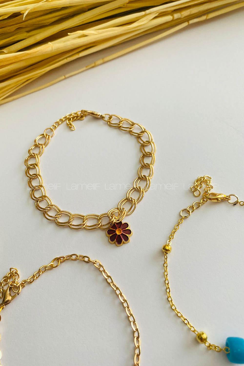 Gold-9 Belted Gold Straight Wristband