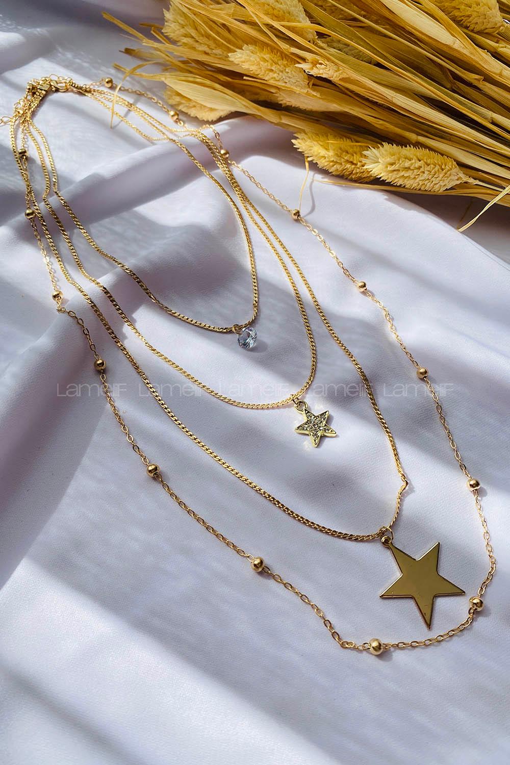 Gold Gold Straight Necklace